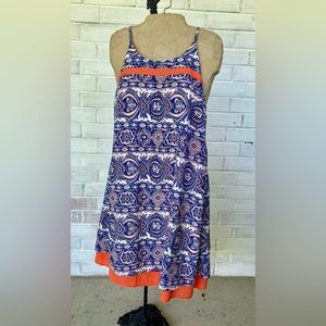 ANTHROPOLOGIE THML BLUE & ORANGE DRESS L